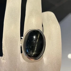 Bague Diopside étoilée -  Réglable - Argent 925