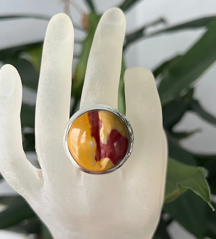 Bague Jaspe Mokaïte en Argent 925 - Réglable