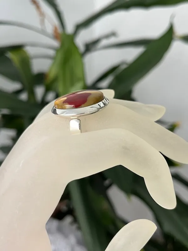 Bague Jaspe Mokaïte en Argent 925 - Réglable – Image 3