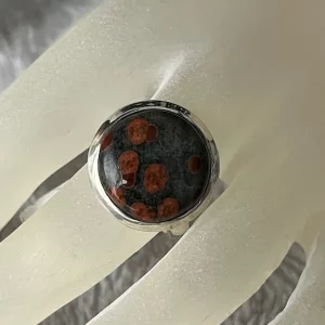 Bague Obsidienne PEANUT -  Réglable - Argent 925