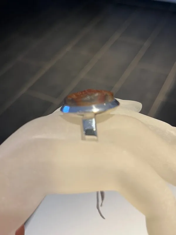 Bague Oeil de tigre brute - Réglable - Argent 925 – Image 3