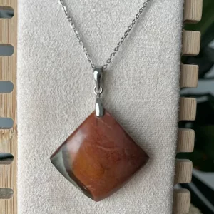 Pendentif Jaspe Impérial avec chaîne acier inoxydable