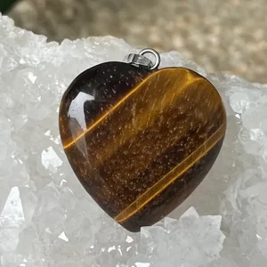 Pendentif Oeil de tigre Coeur