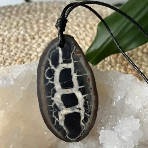 Pendentif Septaria Sauvage - Nodule sur cordon réglable N.206
