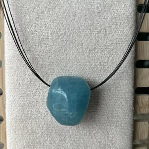 Pendentif Aigue-Marine N.239 avec collier 5 fils - 45 cm