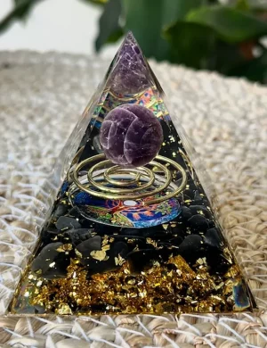 ORGONITE Obsidienne - Améthyste - Arbre de Vie