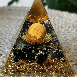 ORGONITE Obsidienne - Oeil de Tigre Fleur de Lotus