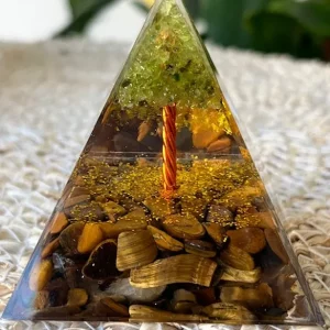 ORGONITE Oeil de Tigre - Péridot - Arbre de Vie