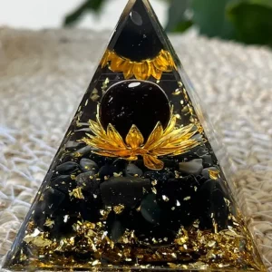 ORGONITE Obsidienne - Fleur de Lotus